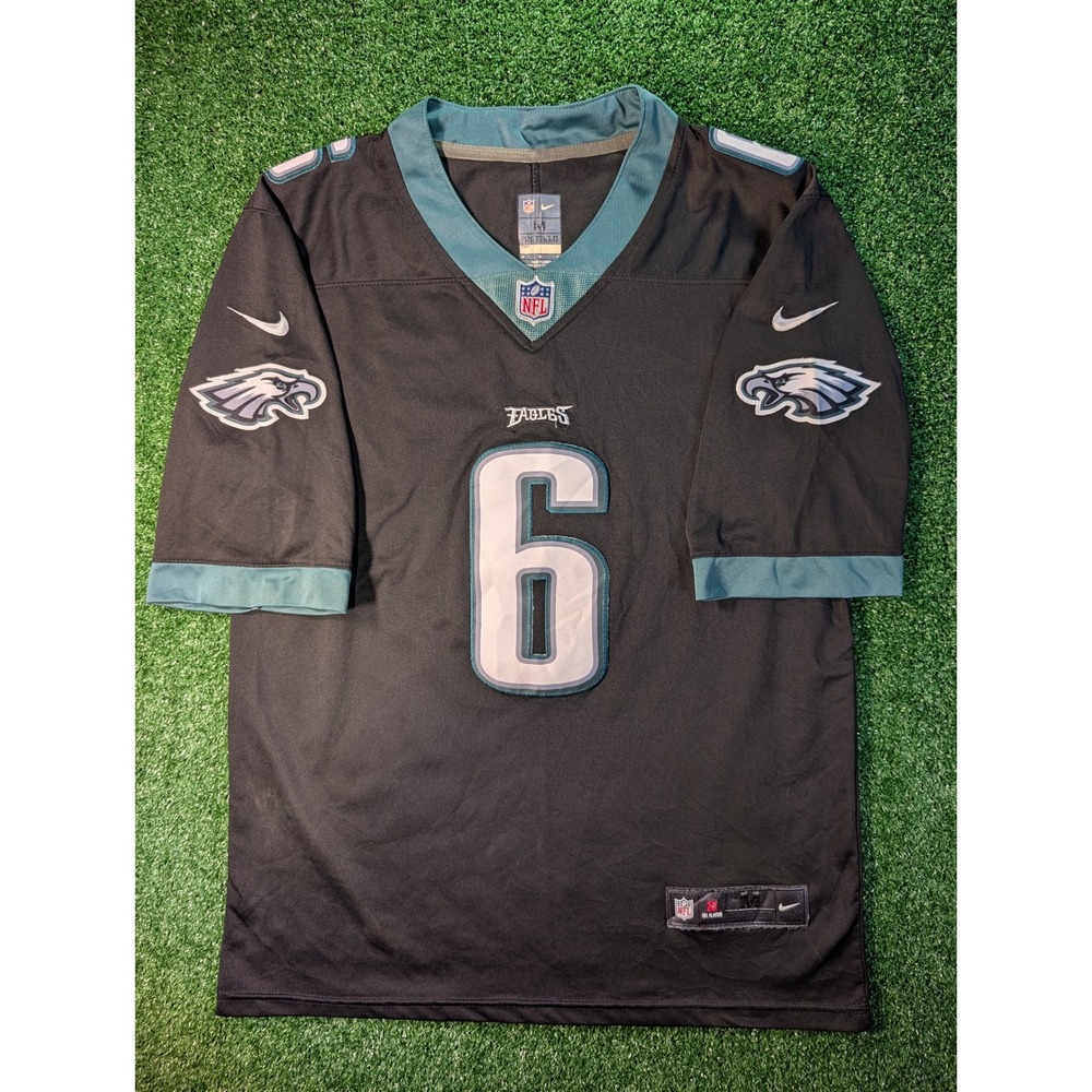Nike Philadelphia Eagles DeVonta Smith 6 Black Game Jersey Mens Medium NFL
